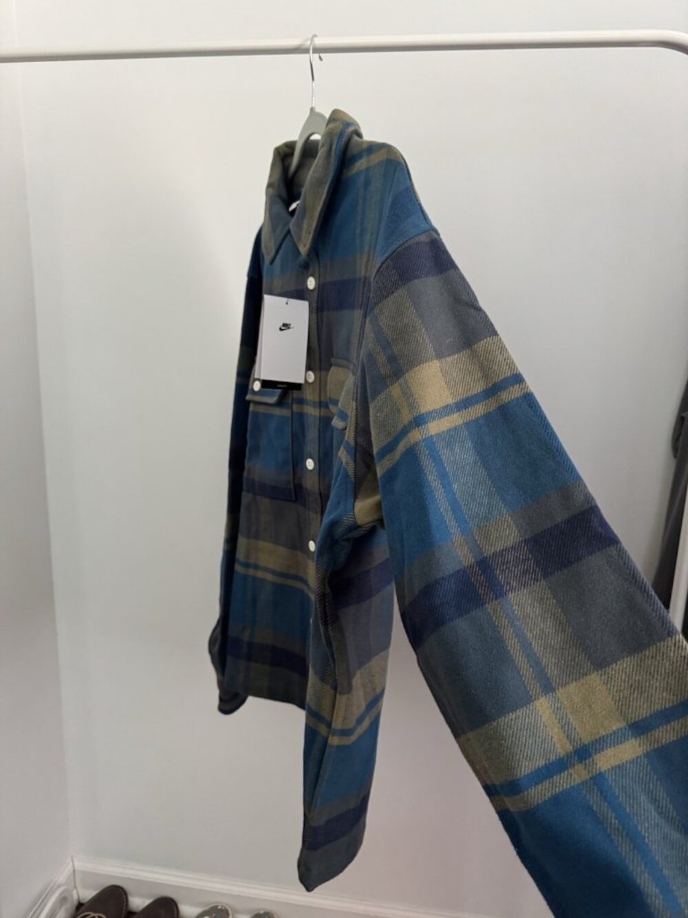 Nike SB Plaid Flannel Shirt Jacket Men's Large Blue NWT HV1330-222 - Picture 7 of 8